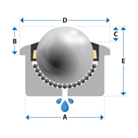 Ball Transfer Unit, 15 mm, flush mounted, Omnitrack M15A